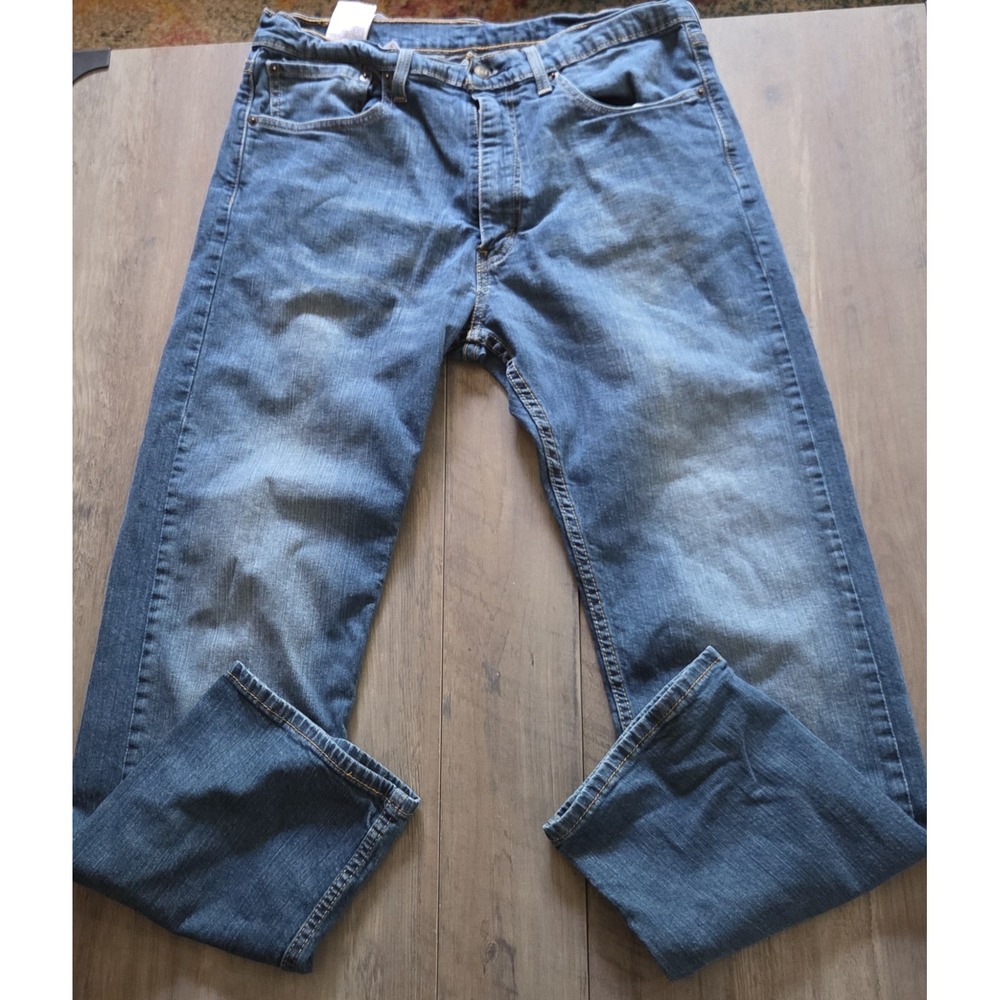 Levis 505 Regular Fit Straight Leg Jeans Mens 36x30 Medium Wash Denim Blue